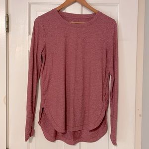 Athleta heather pink long sleeve tee